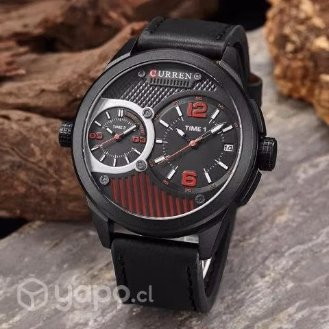 Reloj Curren Correa de Cuero Negro para Hombre