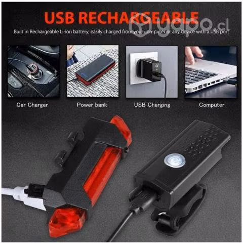 Juego de luces de bicicleta Waterproof recargables