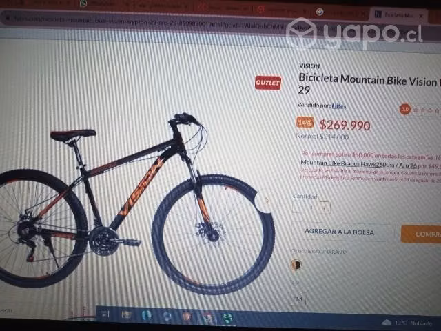 Bicicleta visión Krypton aro 29 aluminio naranja - Imagen 2