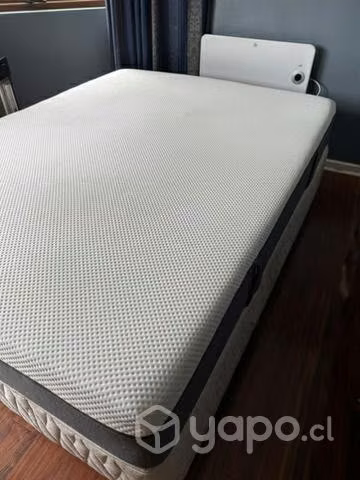 BASE DE BOX SPRING CON COLCHON EMMA 2 plazas