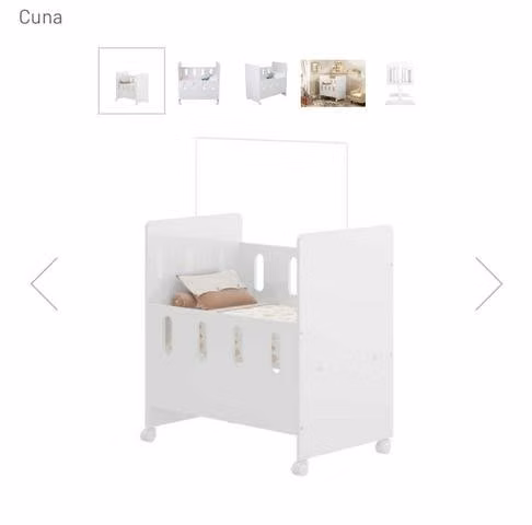 Cuna colecho de madera Kidscool blanca guagua bebe