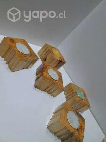 Porta Velas en madera - Imagen 2
