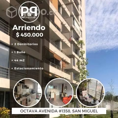 Arriendo depto 2D 1B 1E en 8va avda. San Miguel