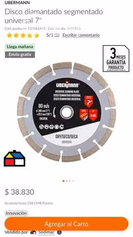 Disco diamantado segmentado
