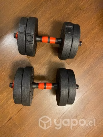 Juego de discos, barras, mancuernas y saco 20kg