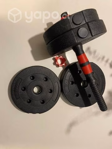 Juego de discos, barras, mancuernas y saco 20kg - Imagen 4