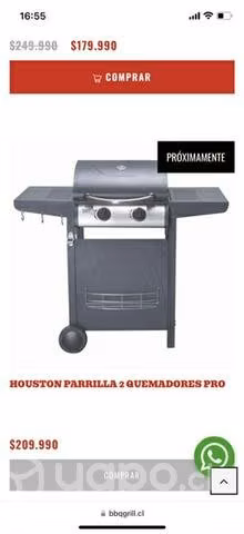 Parrilla a gas 2 quemadores BBQ Houston Pro
