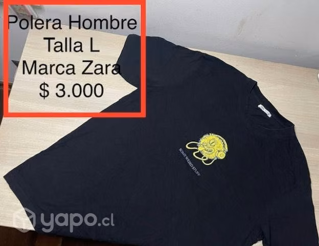 Polera hombre marca Zara Talla L