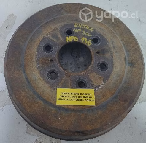 Tambor Freno Trasero Derecho (NPD136) Nissan NP300