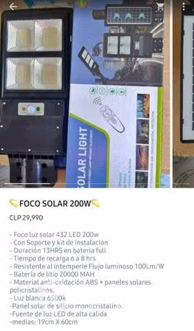 Foco solar de 200W
