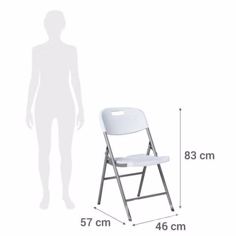 Silla Plegable Alta Resistencia Blanca - Imagen 2