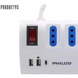 Alargador Extension Philco 3 Enchufes + 2 Usb + 1 - Imagen 3