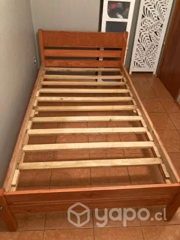 Cama madera 1.5 plazas