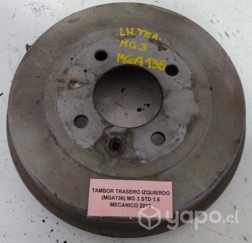 Tambor Trasero Izquierdo MG 3 STD 1.5 Mec 2015