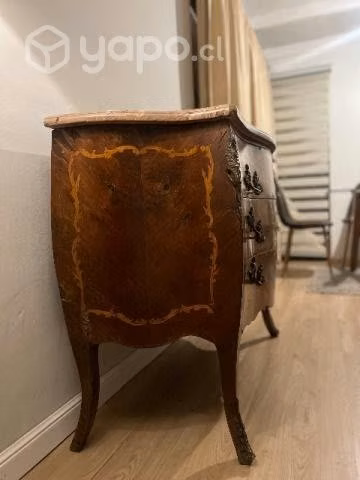 Cómoda Luis xv con marmol bronce y marqueteria - Imagen 3