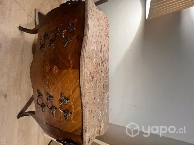 Cómoda Luis xv con marmol bronce y marqueteria - Imagen 5