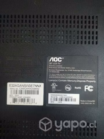 TV LCD AOC 32 pulgadas sin control con caja