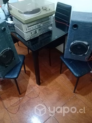 Equipo vintage receiver,deck,tocadiscos ,parlantes