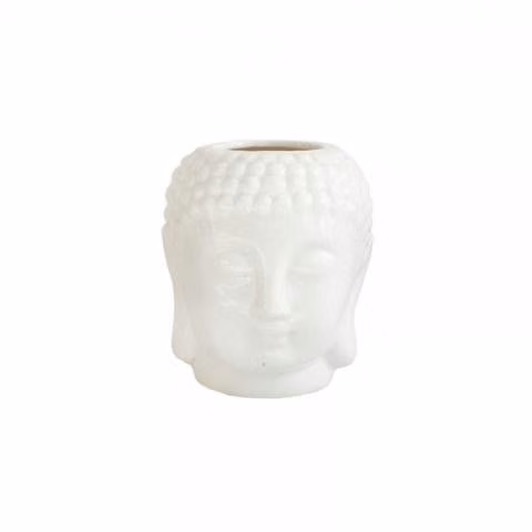Tarro organizador macetero de ceramica de cabeza d