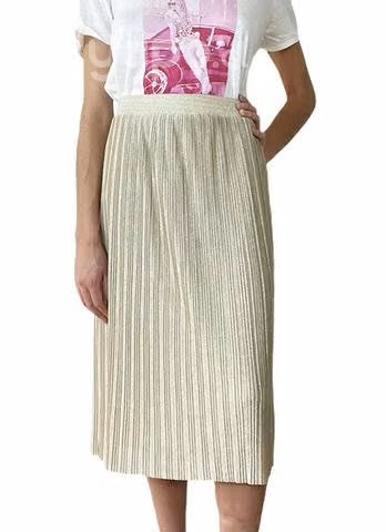 Falda plisada dorada nueva - mango mng - Imagen 6
