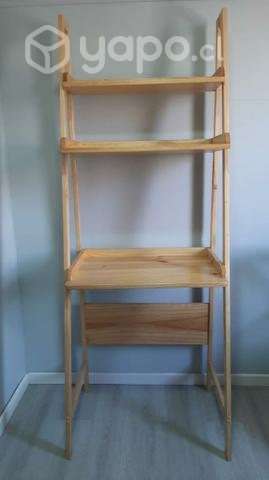 Escritorio con repisa de madera - Imagen 5