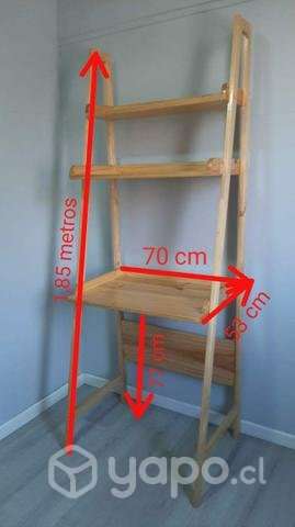 Escritorio con repisa de madera - Imagen 2