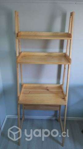 Escritorio con repisa de madera - Imagen 4