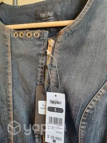Chaqueta mezclilla y ecocuero