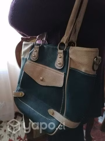 Cartera Cuero verde