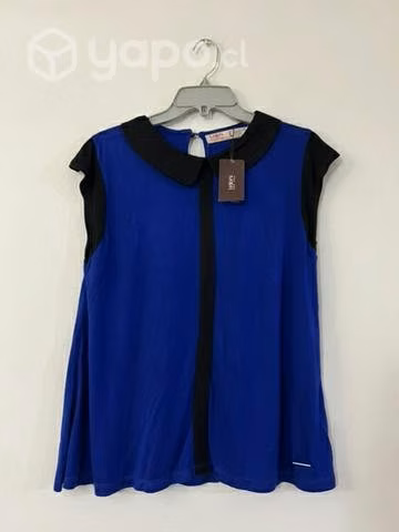 Polera Elástica Marca Mor Talla L Azul Rey