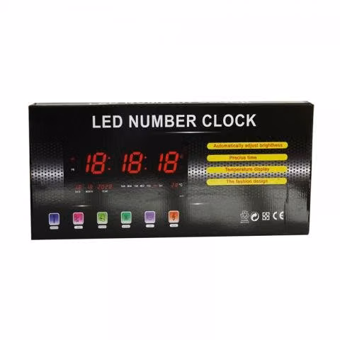 Reloj digital pared led fecha temperatura - Imagen 3