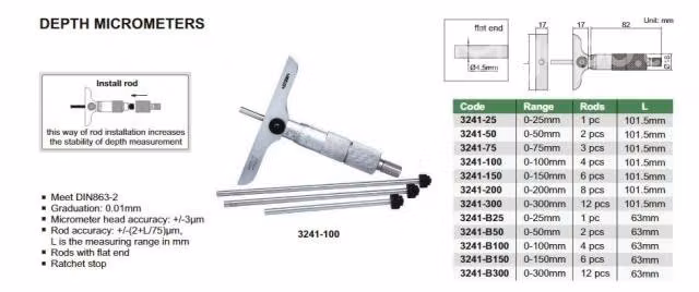 MICROMETRO PROFUNDIMETRO 0-300mm INSIZE