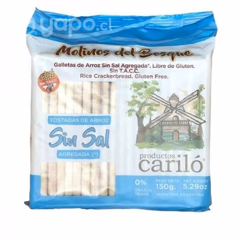 Galleta arroz carilo sin sal