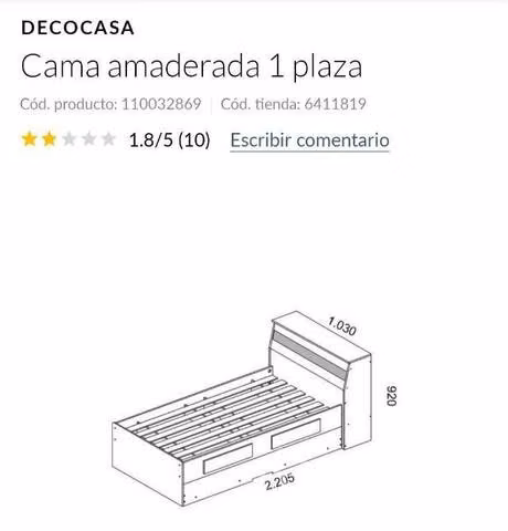 Cama nido amadera 1 plaza
