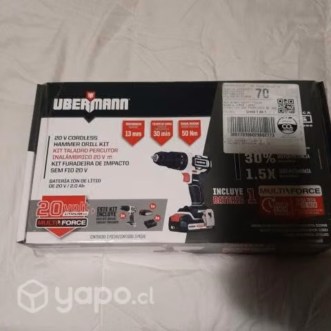 Taladro percutor inalambrico Ubermann 13mm 20V nue - Imagen 2