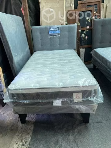 Rosen STYLE 6 de plaza y media con base y respaldo