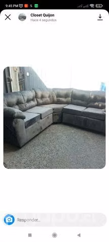 Sillón felpa gris