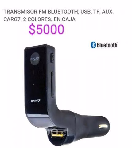 Transmisor fm bluetooth, usb, tf, aux, carg7