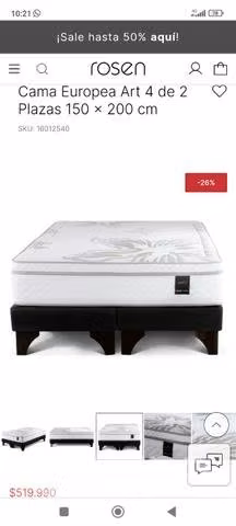Espectacular Cama Rosen Art 4 nueva a domicilio