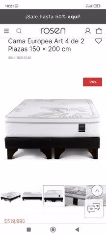 Espectacular Cama Rosen Art 4 nueva a domicilio