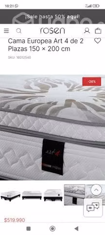 Espectacular Cama Rosen Art 4 nueva a domicilio