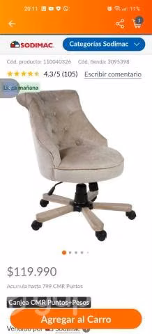 Silla de escritorio poco uso