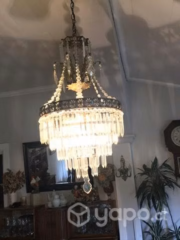Preciosa Lámpara de Lágrimas en cristal y bronce