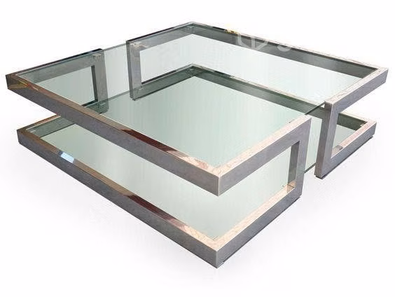 Mesas de centro metalicas con cubierta de vidrio