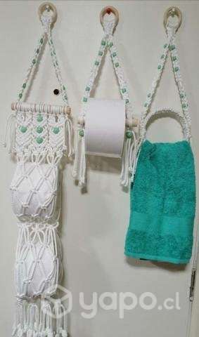 Set de baño en tejido macrame - Imagen 3