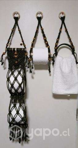 Set de baño en tejido macrame - Imagen 2