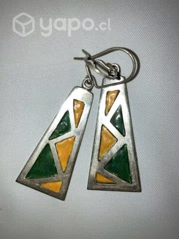 Aros de alpaca con esmaltado