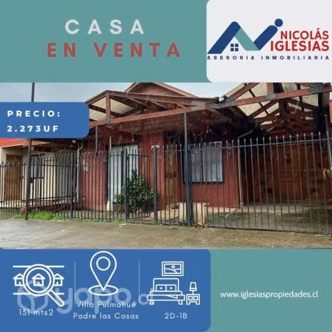 Casa en Villa los Volcanes Padre Las Casas