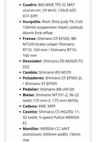Bicicleta merida big9