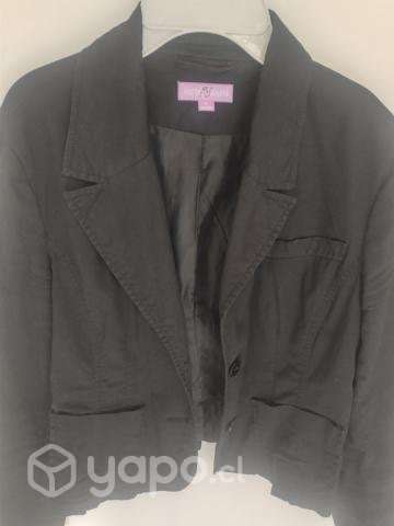 Blazer negro algodón talla M - Imagen 4